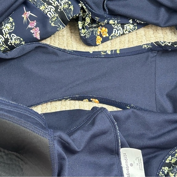 Agua Bendita x Target Navy Blue Floral Tile Cheeky One Piece Swimsuit - Picture 11 of 16